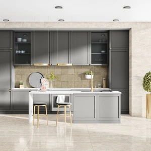 Image 3 of Crema Gold Floor & Wall Tile: Perla Venata Collection sold at Floors & Baths Pro's