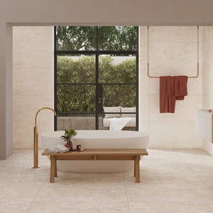 Image 4 of Crema Gold Floor & Wall Tile: Perla Venata Collection sold at Floors & Baths Pro's