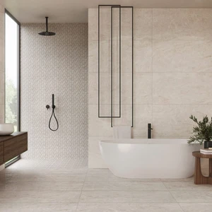Image 5 of Crema Gold Floor & Wall Tile: Perla Venata Collection sold at Floors & Baths Pro's