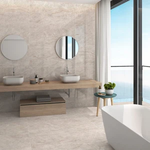 Image 8 of Crema Gold Floor & Wall Tile: Perla Venata Collection sold at Floors & Baths Pro's