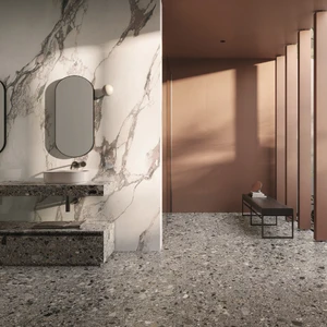 Image 2 of Calacatta Black Floor & Wall Tile: Charm Experience Collection sold at Floors & Baths Pro's