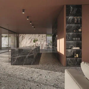 Image 7 of Calacatta Black Floor & Wall Tile: Charm Experience Collection sold at Floors & Baths Pro's
