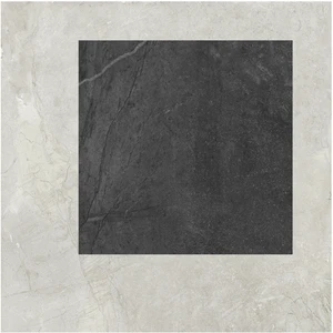 White Cassetone With Black Mosaic & Tile: Iroc Collection | Floors & Baths Pro's