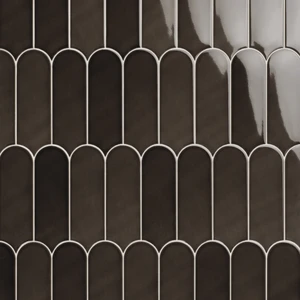  Subway Unique Shape Black Mix Floor & Wall Tile: Fan Collection 