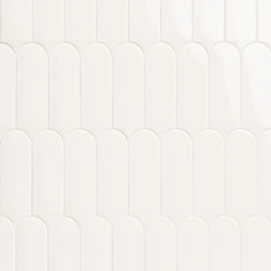  Subway Unique Shape White Glossy Floor & Wall Tile: Fan Collection 