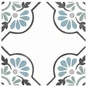  Array, 32" Blue Petals Floor & Wall Tile: Tanger Collection 