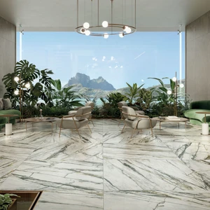 Image 2 of Slab A Floor & Wall Tile: Calacatta Emerald Collection sold at Floors & Baths Pro's