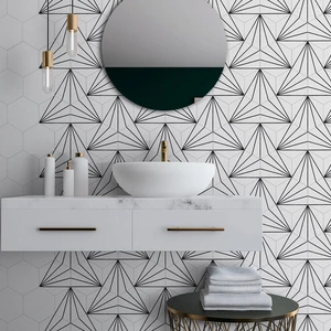 Image 2 of Base White Floor & Wall Tile: Stripes Collection sold at Floors & Baths Pro's