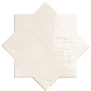  Time Marble, 15" Estrella Star Bianco Floor & Wall Tile: Argile Collection 