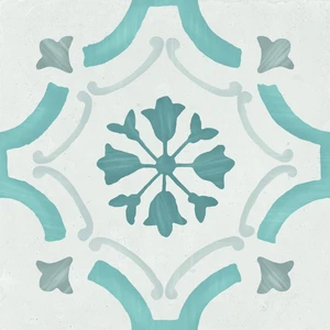  Subway, 22" Blue Ornate Floor & Wall Tile: Sirocco Collection 