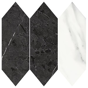 backsplash mosaic tiles Peak Mosaic & Tile: Absolut Black | Statuario White Collection | Floors & Baths Pro's