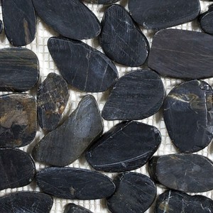 backsplash mosaic tiles Tahitian Black Flat Mosaic & Tile: Zen Collection | Floors & Baths Pro's