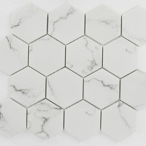 backsplash mosaic tiles Hex No:10 Mosaic Tile: Enameled Glass Collection | Floors & Baths Pro's