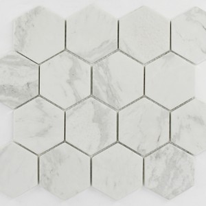 backsplash mosaic tiles Hex No:2 Mosaic Tile: Enameled Glass Collection | Floors & Baths Pro's