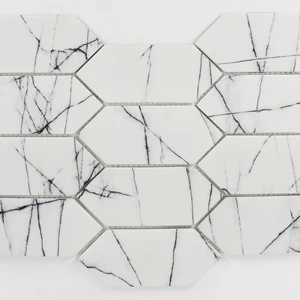  Soft Honed Picket No:9 Mosaic Tile: Enameled Glass Collection 