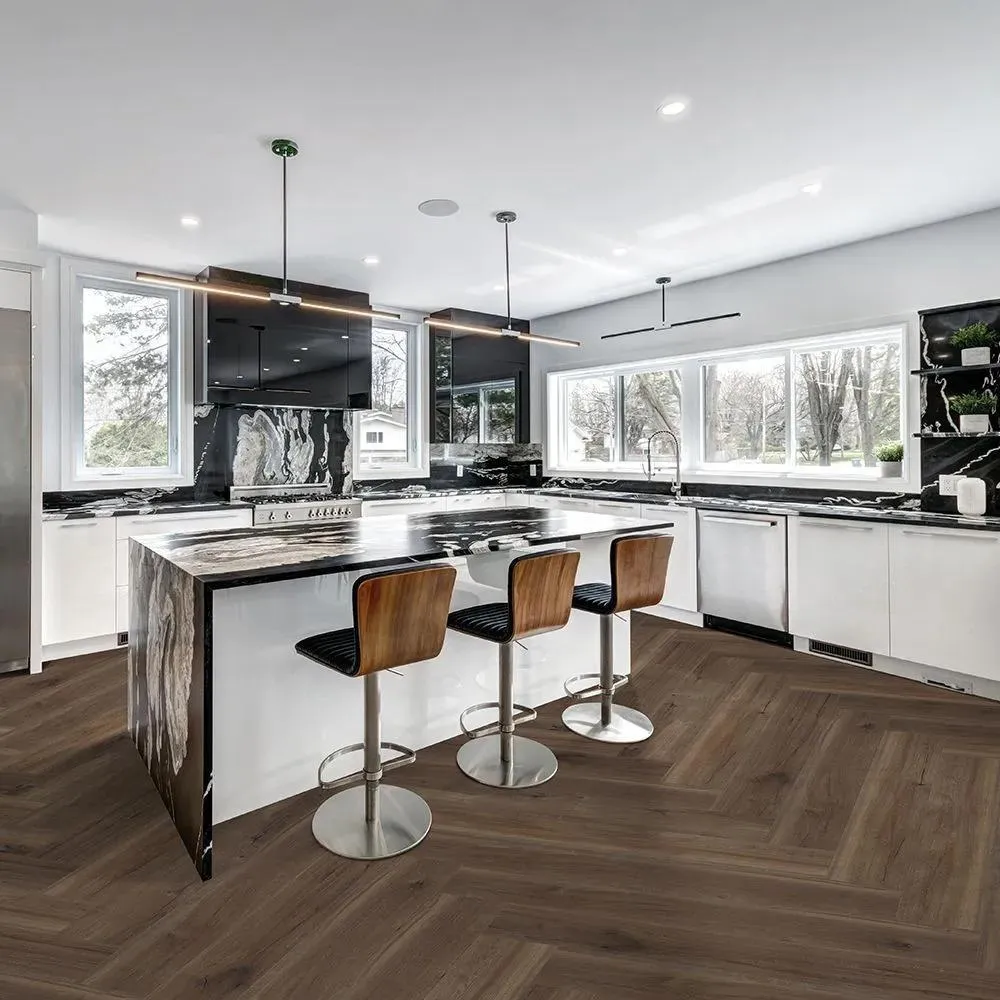 Cracked Dark Brown Vinyl Plank Flooring (B367 - Beaulieu)